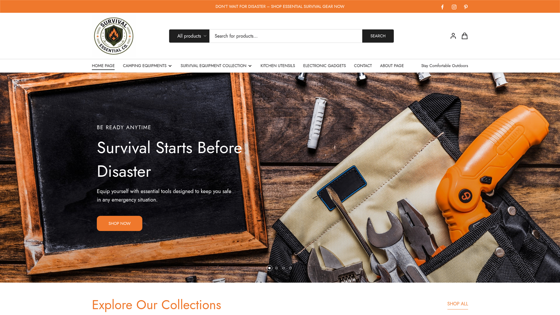 Survival Essentials storefront preview